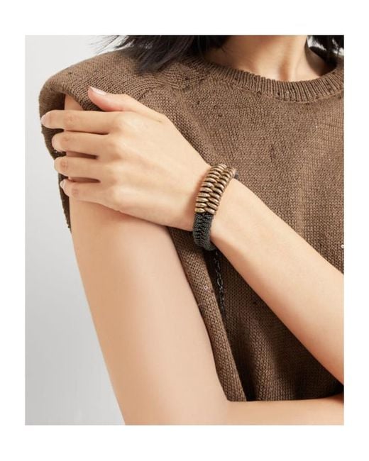 Brunello Cucinelli Metallic Monili-Embellished Bracelet