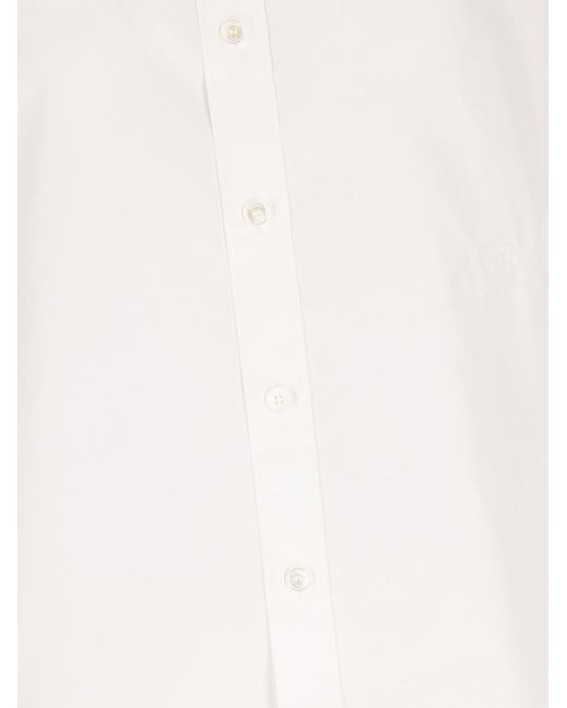 Céline White Long-Sleeved Shirt