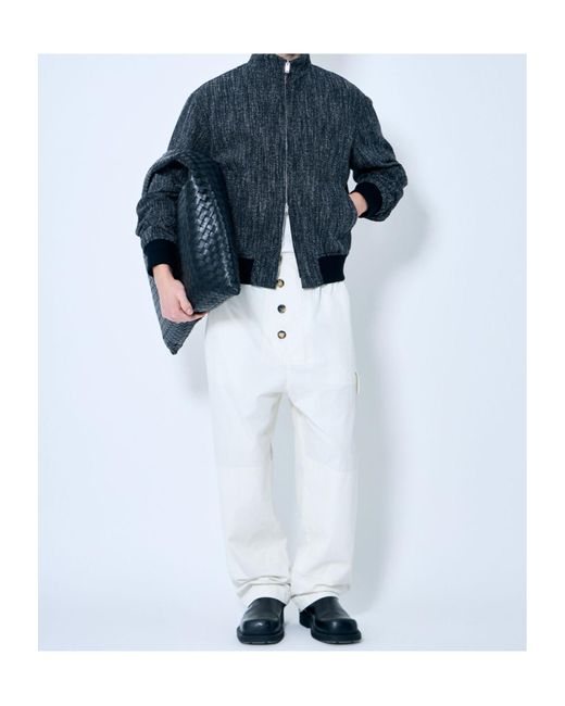 Bottega Veneta Blue Fleck Zip-Up Jacket for men
