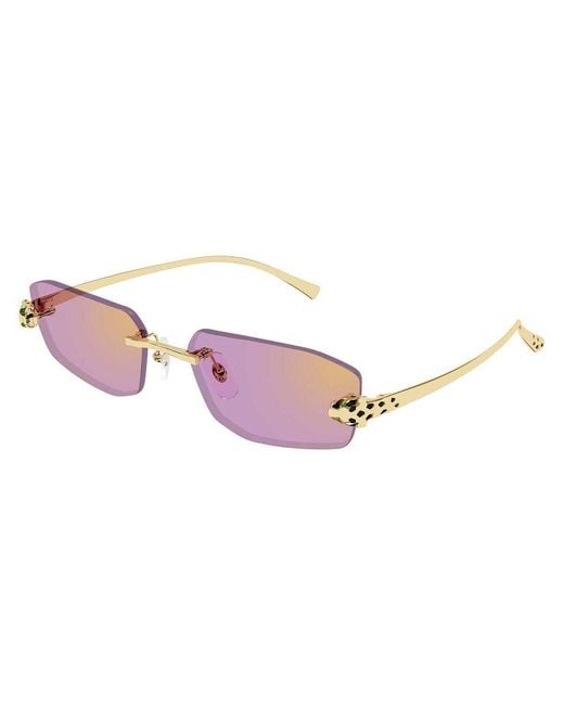 Cartier Pink Geometric Frame Sunglasses for men
