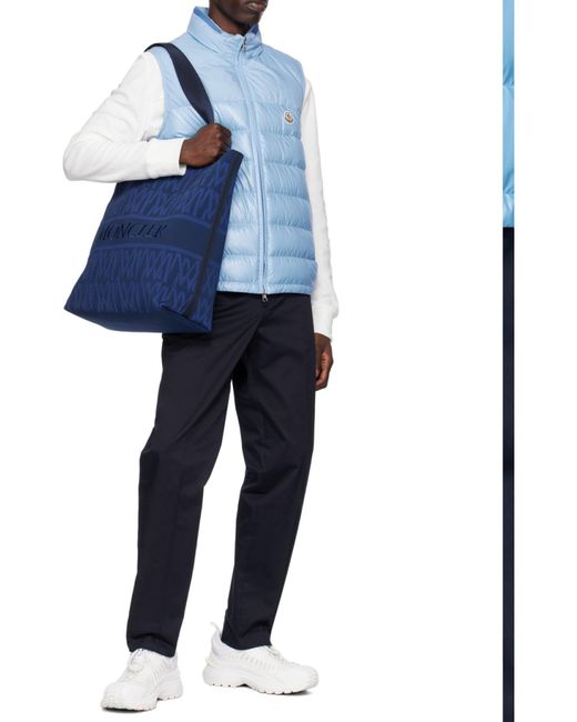 Moncler Blue Logo Patch Zip-Up Vest for men