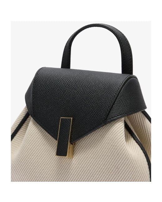 Valextra Black Iside Textured Canvas Backpack Mini