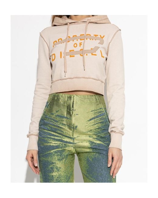DIESEL White Print D Patch Hoodie