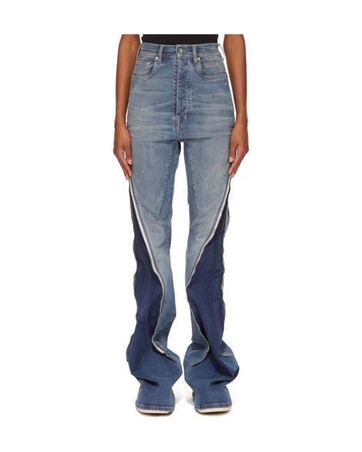 Rick Owens Blue Bolan Banana Jeans