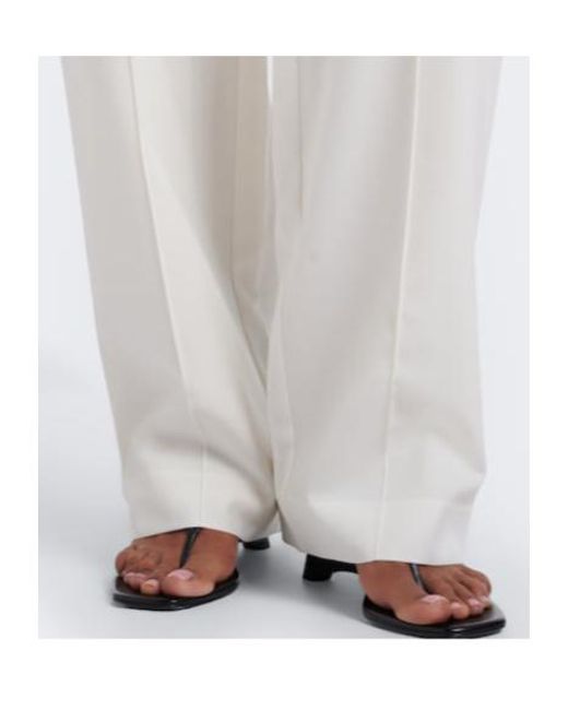 Rohe White Wool-Blend Wide-Leg Pants