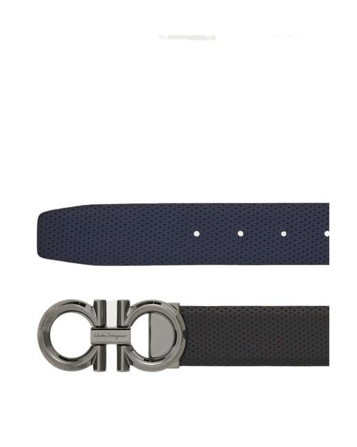 Ferragamo White Double-Sided Adjustable Gancini Belt for men