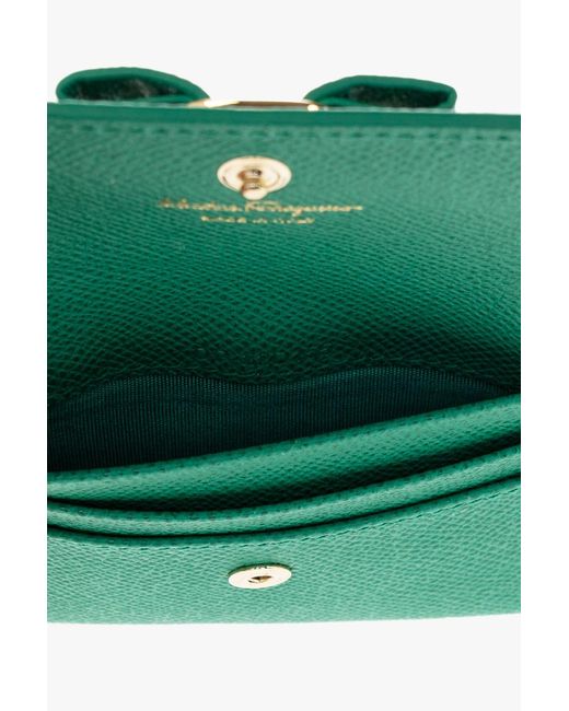 Ferragamo Green Logo Card Bag