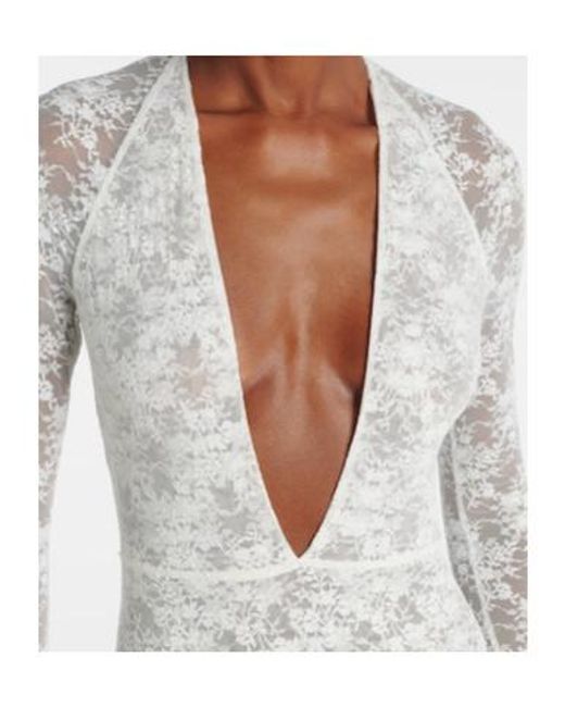 Alex Perry White Bridal Sheer Lace Gown
