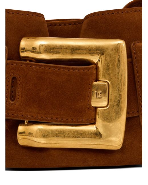 Balmain Brown Anthem Mini Shoulder Bag