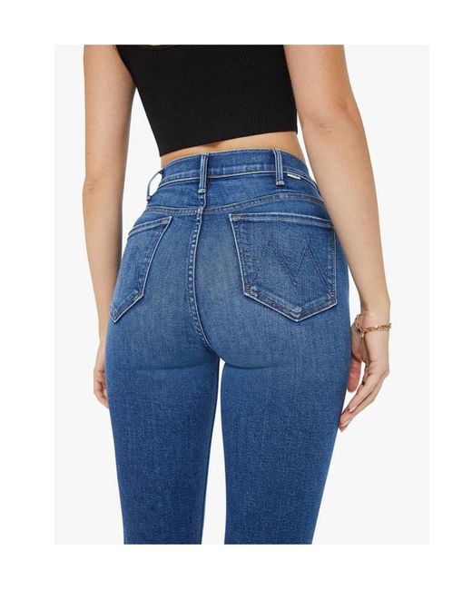 Mother Blue The Hustler Ankle Fray Jeans