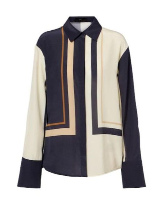 Sir Blue Printed Silk Shirt