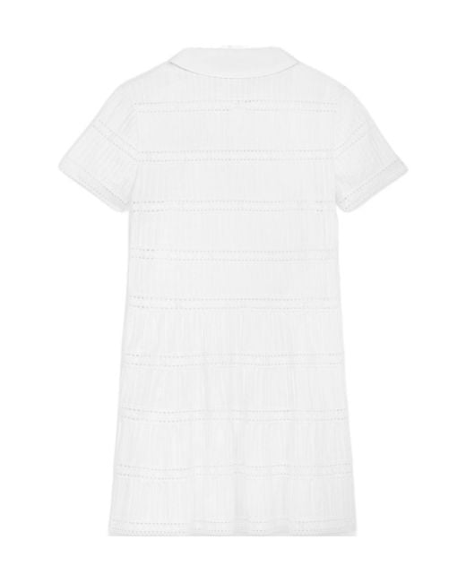 Céline White Mini Dress With Embroidered Trims