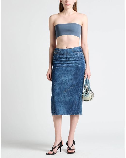 DIESEL Blue Stylish Medium Denim A-Line Skirt