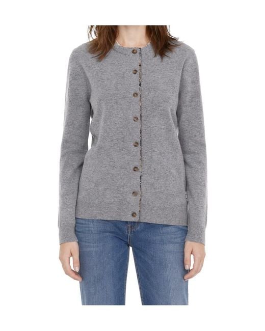 Barbour Gray Long-Sleeve Knit Cardigan