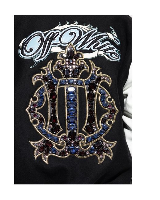 Off-White c/o Virgil Abloh Black Royal Jewels Varsity Jacket for men