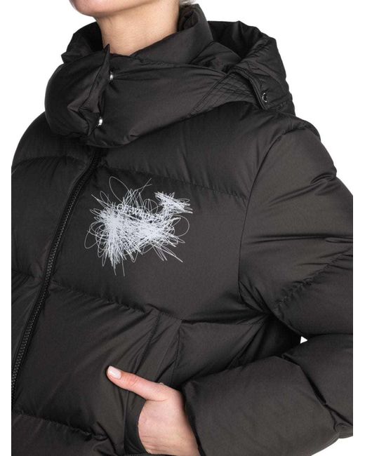 Off-White c/o Virgil Abloh Black Scribbled Arrows Hooded Down Jacket