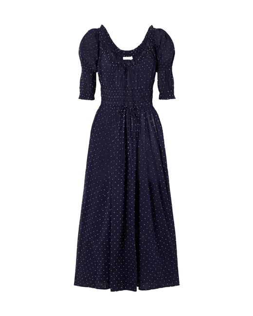 Doen Blue Cotton-Voile Midi Dress