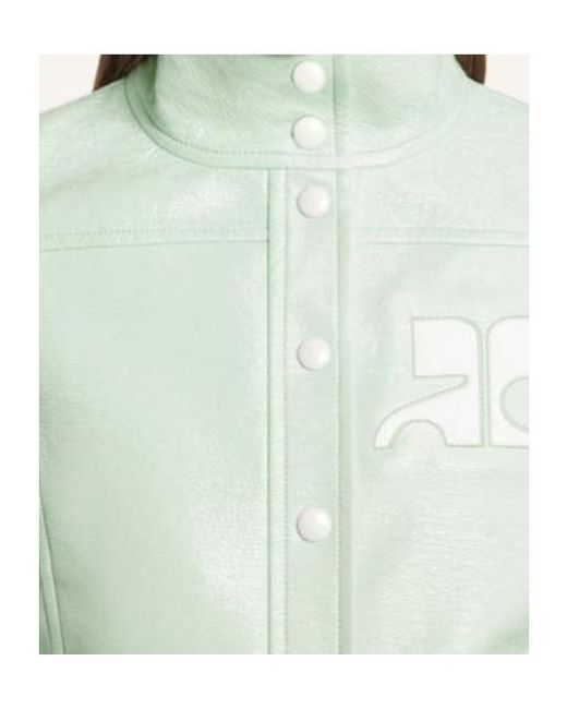 Courreges Green Reedition Vinyl Buttoned Collar Jacket