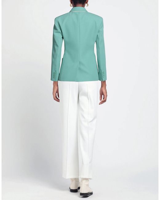 Sportmax Green Minimalist Single-Breasted Blazer