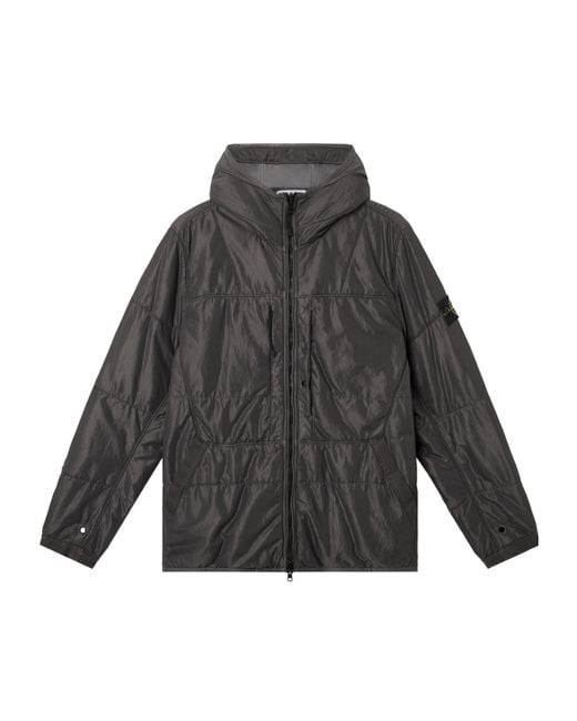 Stone Island Gray Double-Sided Quilted Hooded Drop Resistance Jacket for men