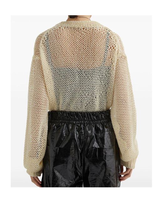 Jil Sander Natural Open Knit Crewneck Jumper