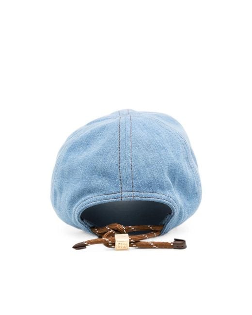 Miu Miu Blue Logo-Embroidered Denim Baseball Cap