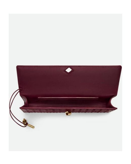 Bottega Veneta Red Andiamo Intrecciato Clutch Bag