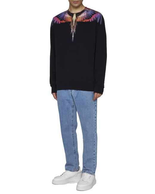 Marcelo Burlon Blue County Of Milan Icon Wings Crewneck Sweatshirt for men