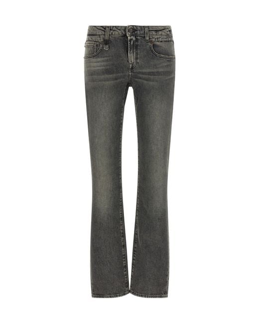 R13 Gray Belt-Loop Jeans