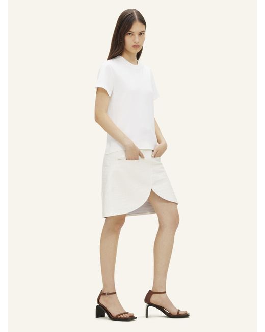 Courreges White Oval Alligator Printed Miniskirt