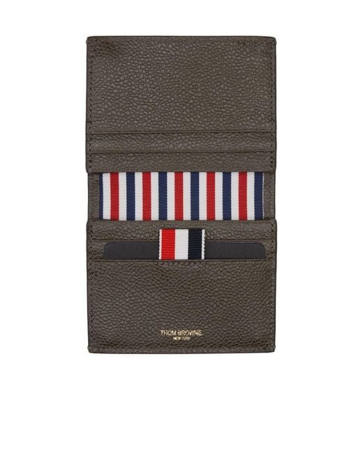 Thom Browne Gray 4-Bar Striped Bi-Fold Cardholder for men