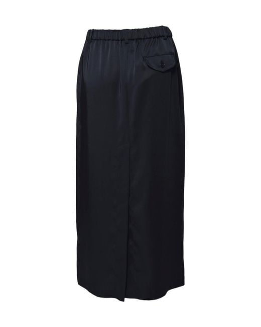 Aspesi Blue Long Satin Skirt