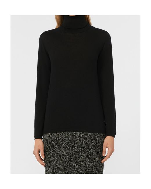 Max Mara Blue Saluto Turtleneck Long-Sleeved Jumper