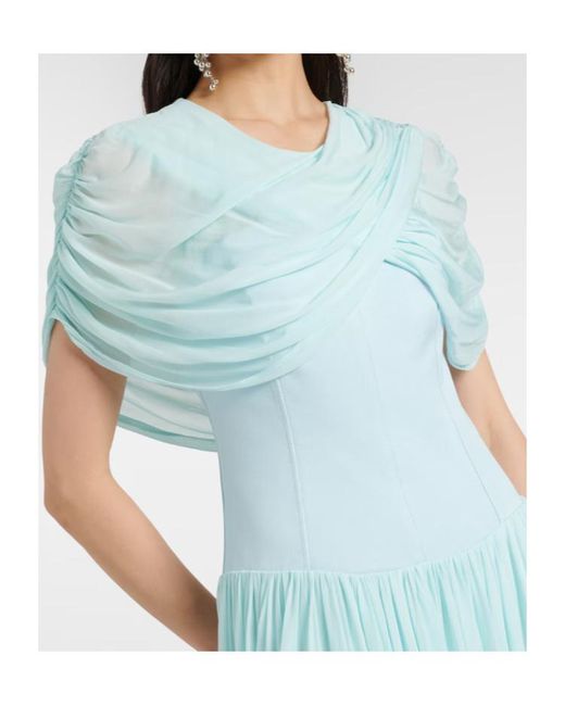 Jonathan Simkhai Blue Draped Pleated Gown
