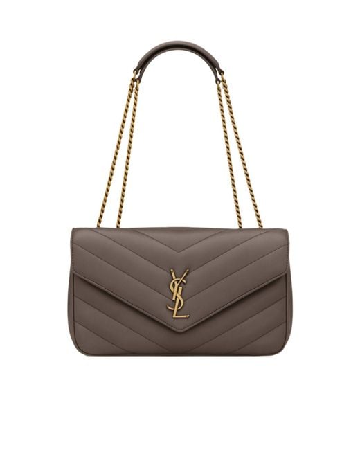 Saint Laurent Brown Loulou Medium Shoulder Bag