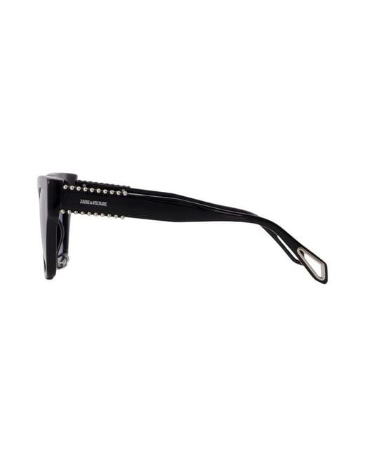 Zadig & Voltaire Blue Stud-Embellished Rectangle-Frame Sunglasses