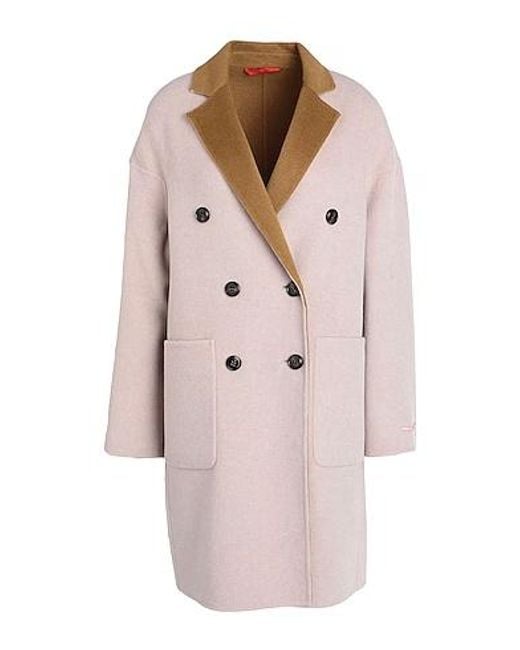 MAX&Co. Pink Double-Breasted Color-Block Coat