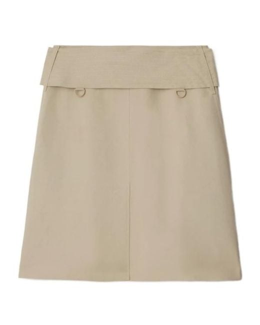 Burberry Natural Belted-Waist Wrap Mini Skirt