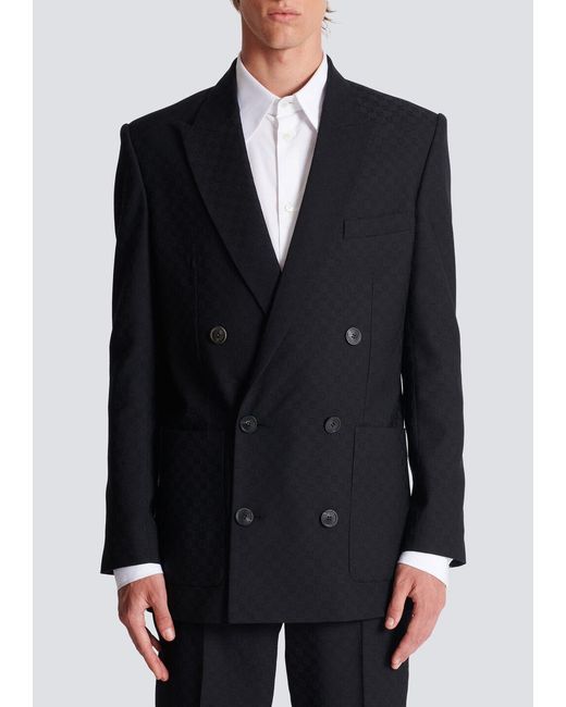 Balmain Blue Double Breasted Tailored Jacket for men