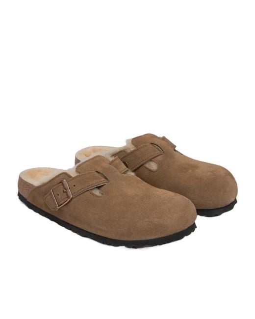 Birkenstock Brown Boston Shearling-Lined Clogs for men