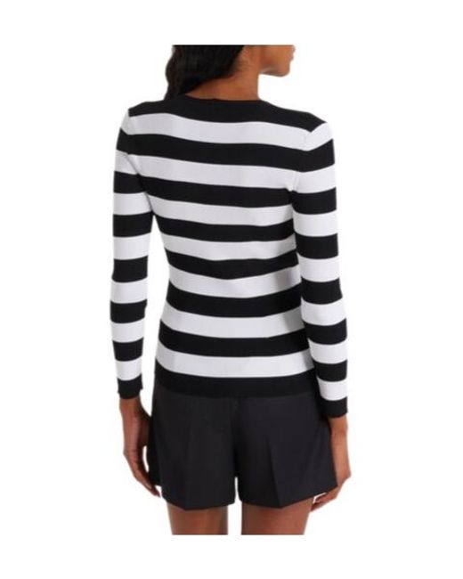 Max Mara Black Classic Striped Knitted Sweater