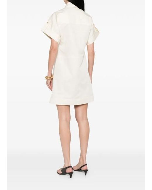 Joseph White Collared Short-Sleeve Mini Dress