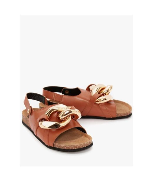 J.W. Anderson Brown Jw Anderson Chain-Link Open Toe Sandals