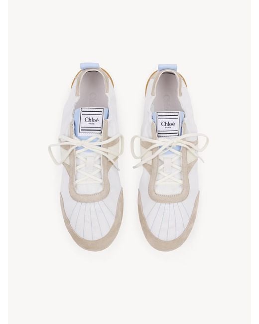Chloé White Chloé Kick Lace-Up Sneakers