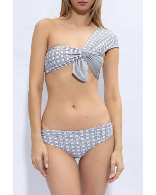 Marysia Swim Gray Venice Graphic-Print Bikini Bottoms