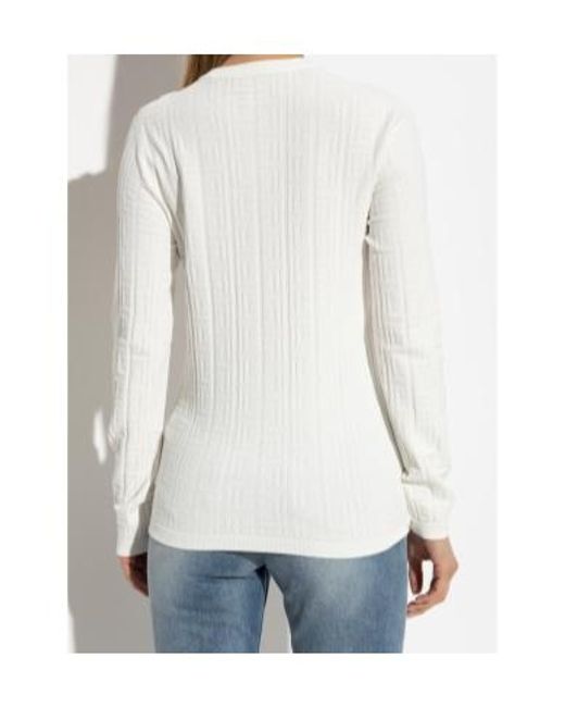 Balmain White Logo Monogram Jumper
