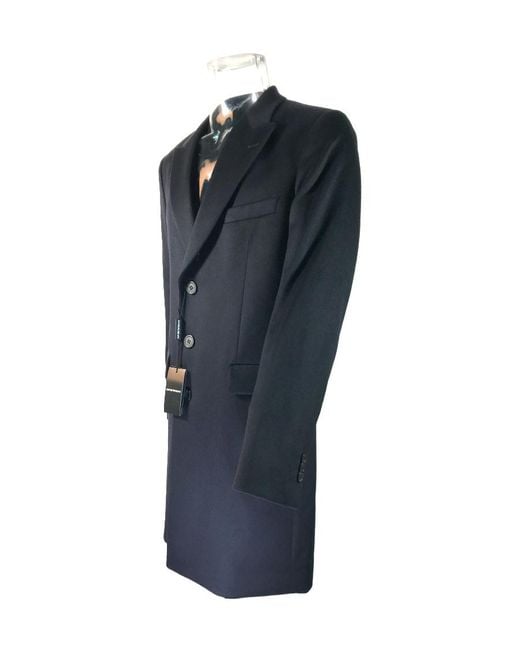 Emporio Armani Gray Single-Breasted Wool Coat for men