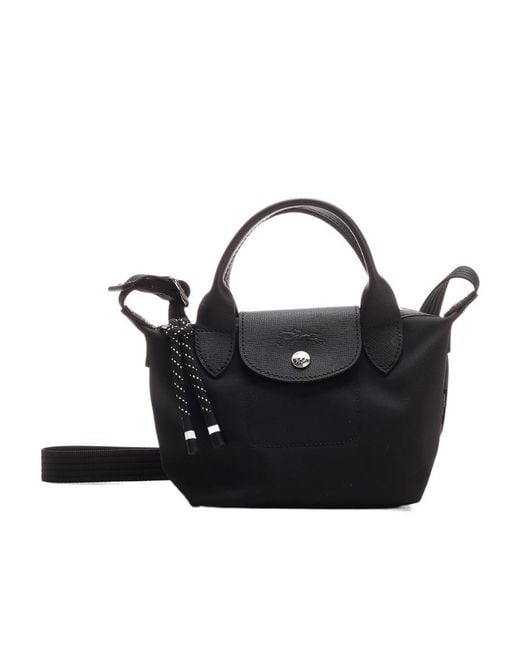 Longchamp Black Le Pliage Top-Handle Tote
