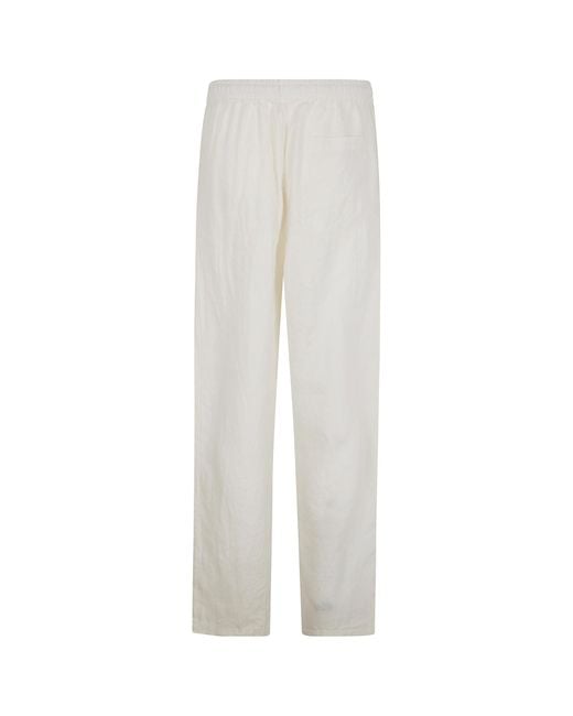 Aspesi White Linen Trousers for men