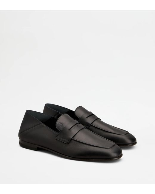 Tod's Black Round-Toe Loafers for men